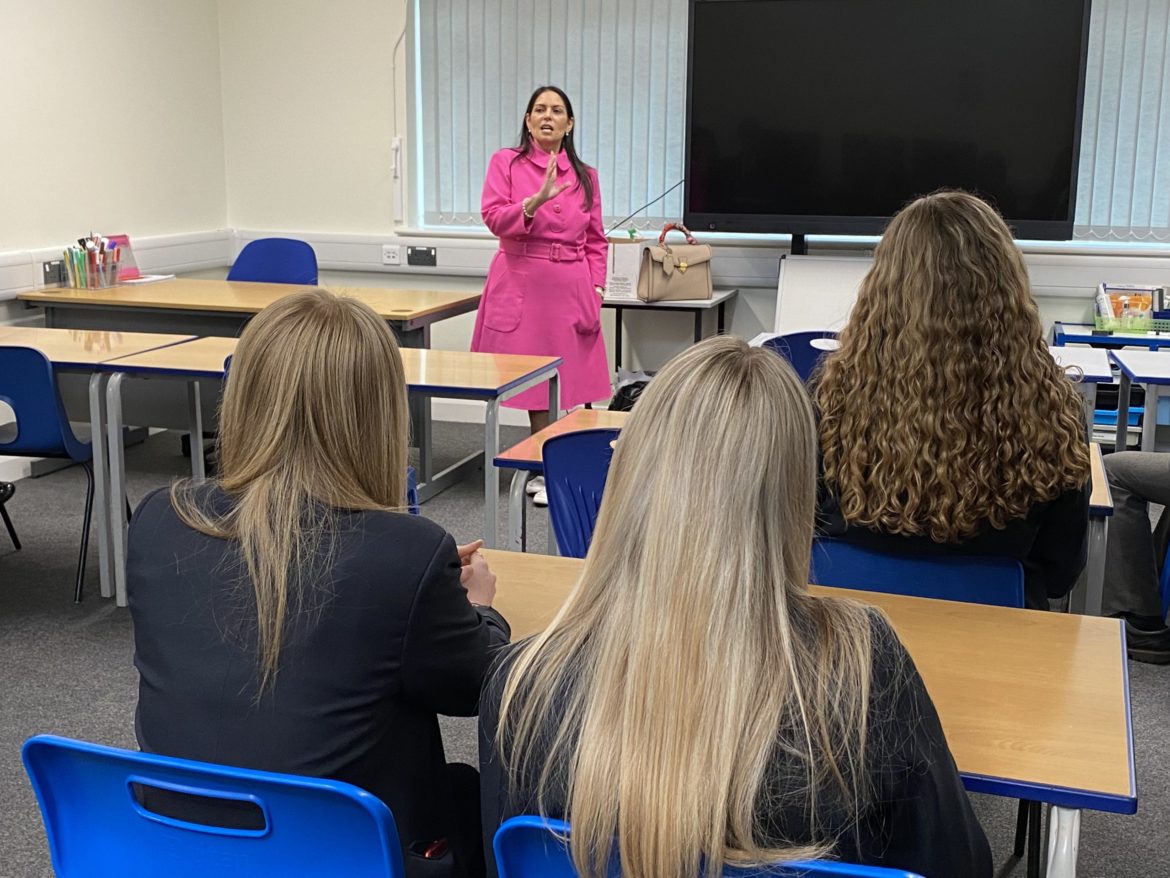 Priti Patel visit to The Stanway School